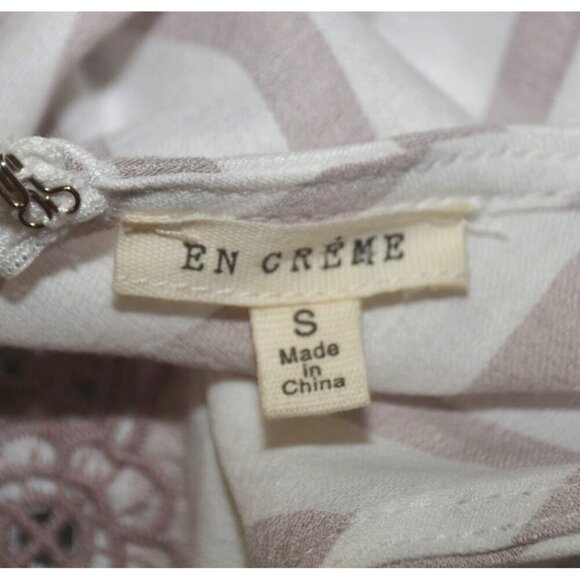 En Creme Ladies S Crop Wide Leg Striped Jumpsuit Romper Sleeveless Embroidered - Picture 9 of 11